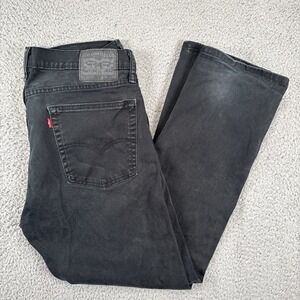 LEVIS 513 Jeans‎ Mens 36x30 Black Denim Slim Straight Leg Soft